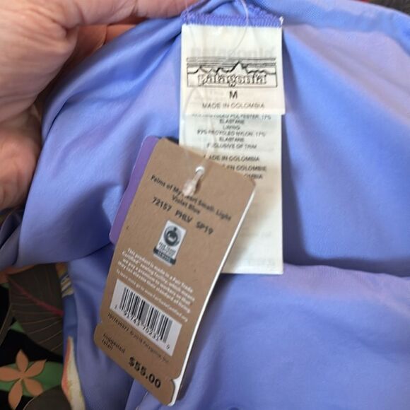 Patagonia | Women Sunamee Bikini Bottom Palms of my Heart Violet Blue | M - Picture 6 of 7